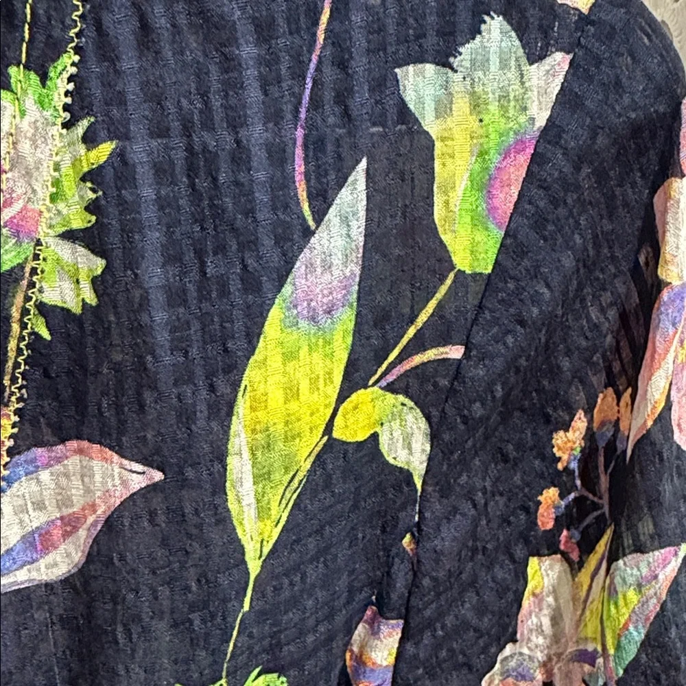 Tanya Taylor Navy Floral Mini Dress
